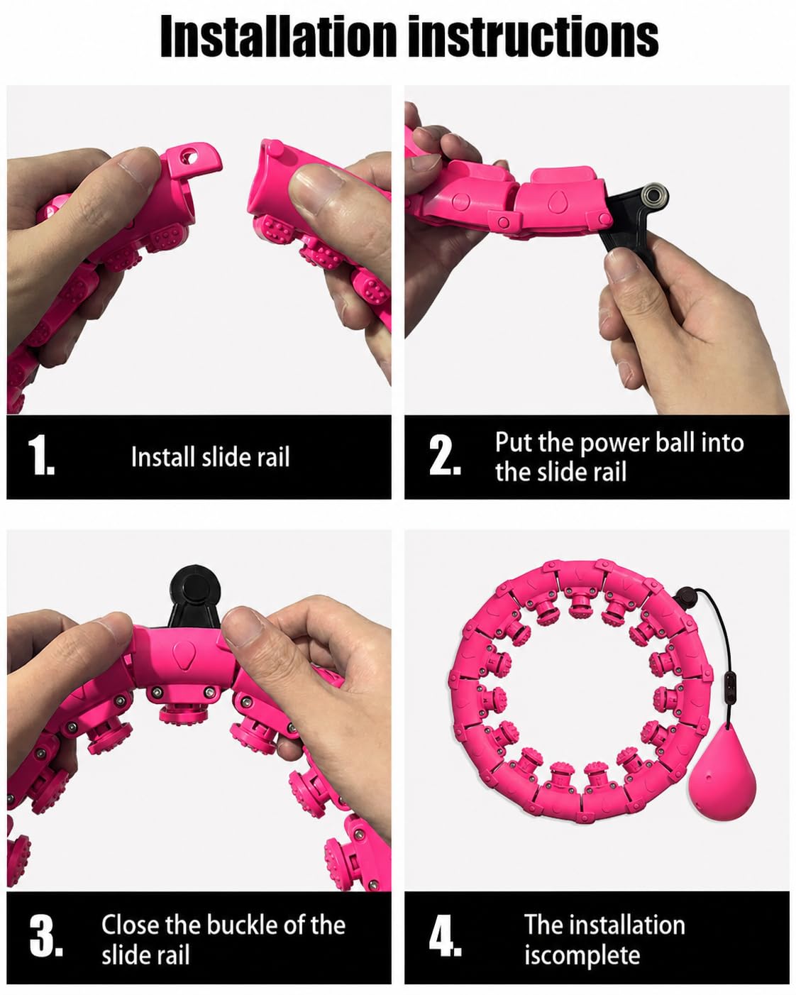 SKY-TOUCH Weighted Hula Hoop for Women, 24 Detachable Links Fitness Hoop, Adjustable Smart Waist Exercise Ring for Weight Loss, Core Workout, Quiet Rotation, Adults & Beginners
