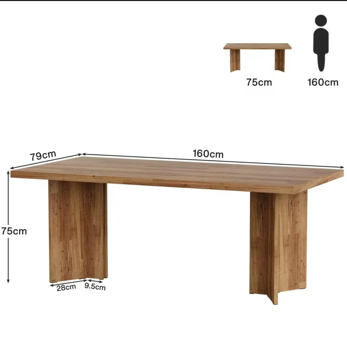 SKY-TOUCH 160 x 79 x 75 cm Conference/Office Desk – Suitable As a Home Office Writing Desk Or a Dual-purpose Workstation For Business Offices And Meetings Brown