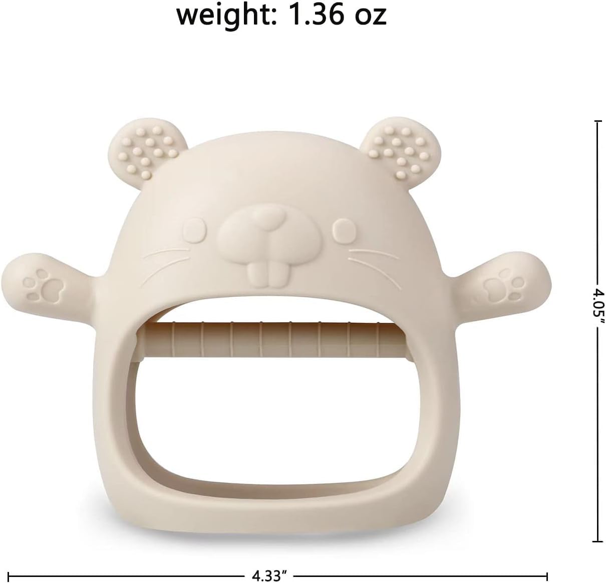 SKY-TOUCH 2 Pack Silicone Baby Teething Mittens, Hand Teether Gloves for 3+ Months, BPA-Free Silicone, Anti-Drop Teether for Gum Relief (White/Blue)