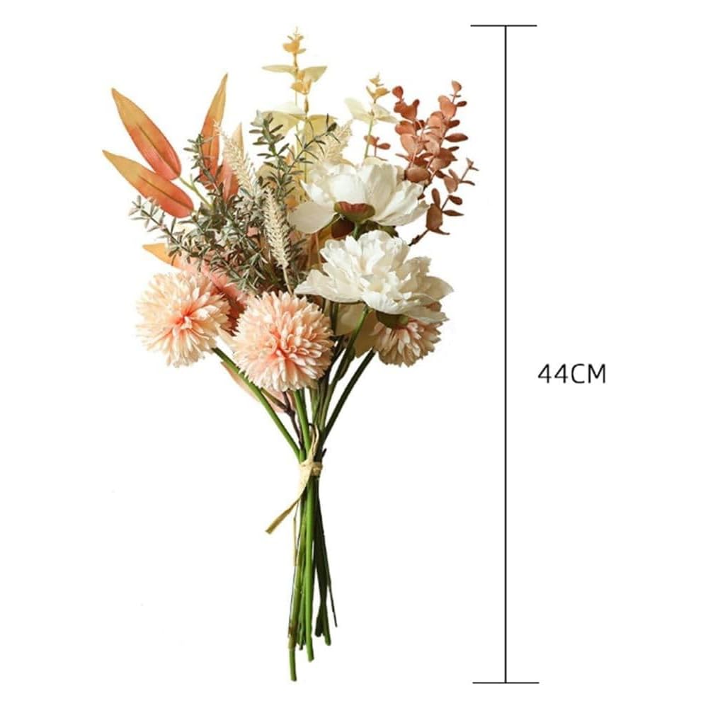 SKY-TOUCH Rtificial Wedding Bouquet Champagne Rose Bridal Bouquet Artificial Flowers Create A Romantic Atmosphere Suitable For Wedding Ceremonies Ceceptions And Photo Props (Champagne Color)