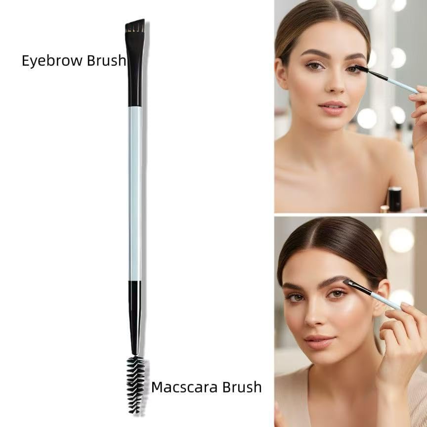SKY-TOUCH 10 PCS Makeup Brush Set, Soft Double Sided Foundation Contour Blush Highlight Blending Eyebrow Brush Eyeshadow Eyeliner Concealer Brush Beauty Tools, Bright Cyan
