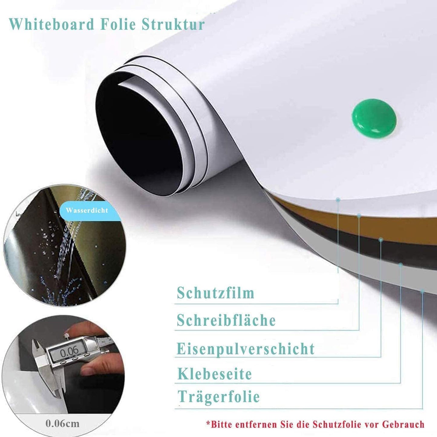 SKY-TOUCH Magnetic Whiteboard Paper, 60 x 90cm, DIY Self-Adhesive Dry Erase Board Sheets, Whiteboard Film Stick on Wall for Office, Home, School