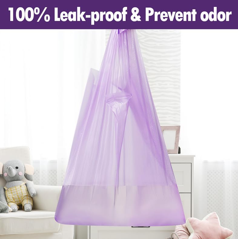 SKY-TOUCH Portable Biodegradable Disposable Diaper Wet Waste Bag (200pcs/box) Baby Powder Scented Diaper Wet Waste Bag Vest Design Baby Diaper Bag Suitable for Travel and Daily Use