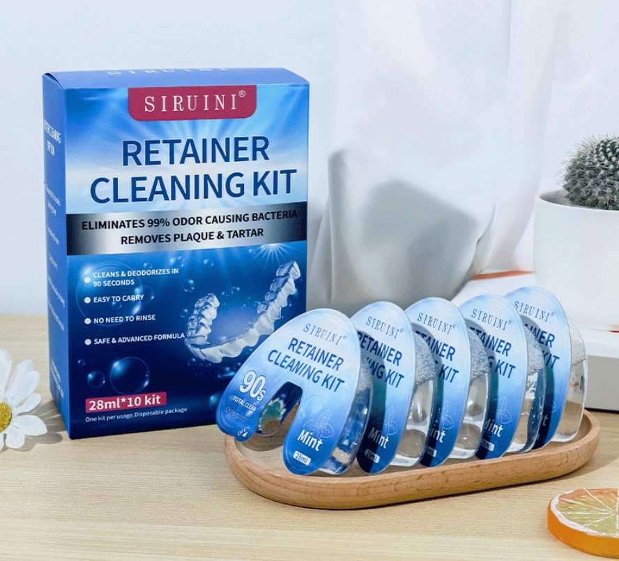 SKY-TOUCH 30PCS Retainer Cleaning Kit - Disposable 28ml x 10 Vials (3 Boxes) - Portable Braces & Denture Cleaner - Travel-Friendly, Easy to Use