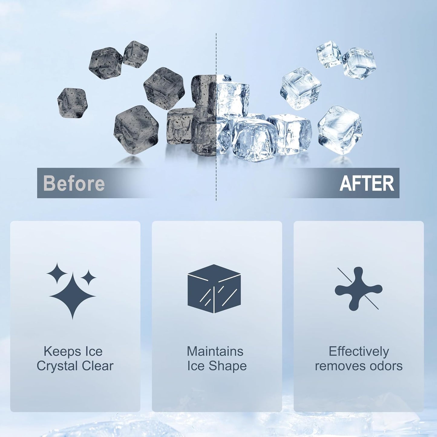 SKY-TOUCH 24 Pack Ice Machine Cleaner Tablets, Descaling Tablets for Countertop Ice Makers, Removes Limescale, Calcium Buildup and Odor, Compatible with Portable Nugget Ice Machines