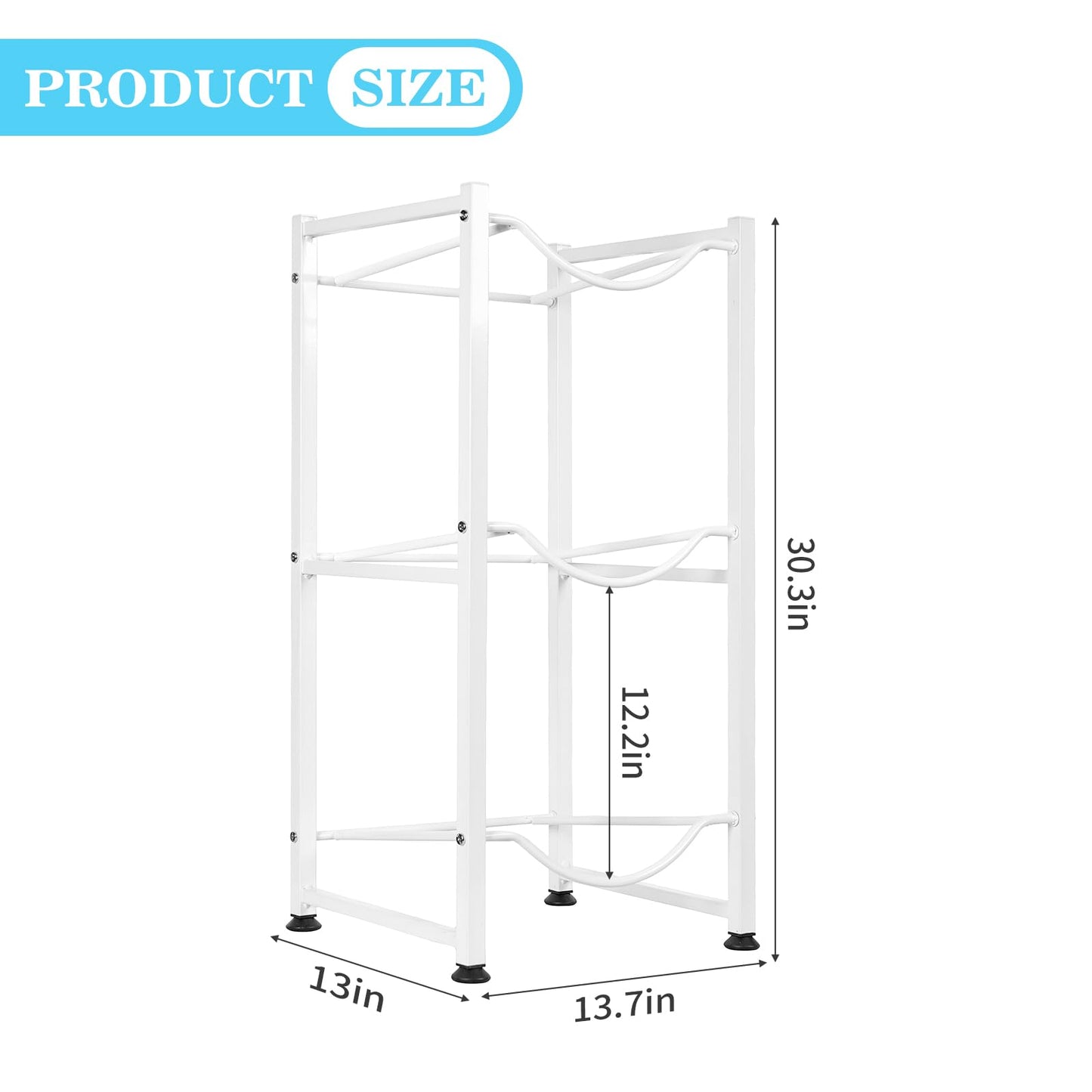 SKY-TOUCH 3 Tier Water Jug Rack, 5 Gallon Water Bottle Holder Heavy Duty Water Bottle Stand Storage for Kitchen Home and Office Easy To Assemble
