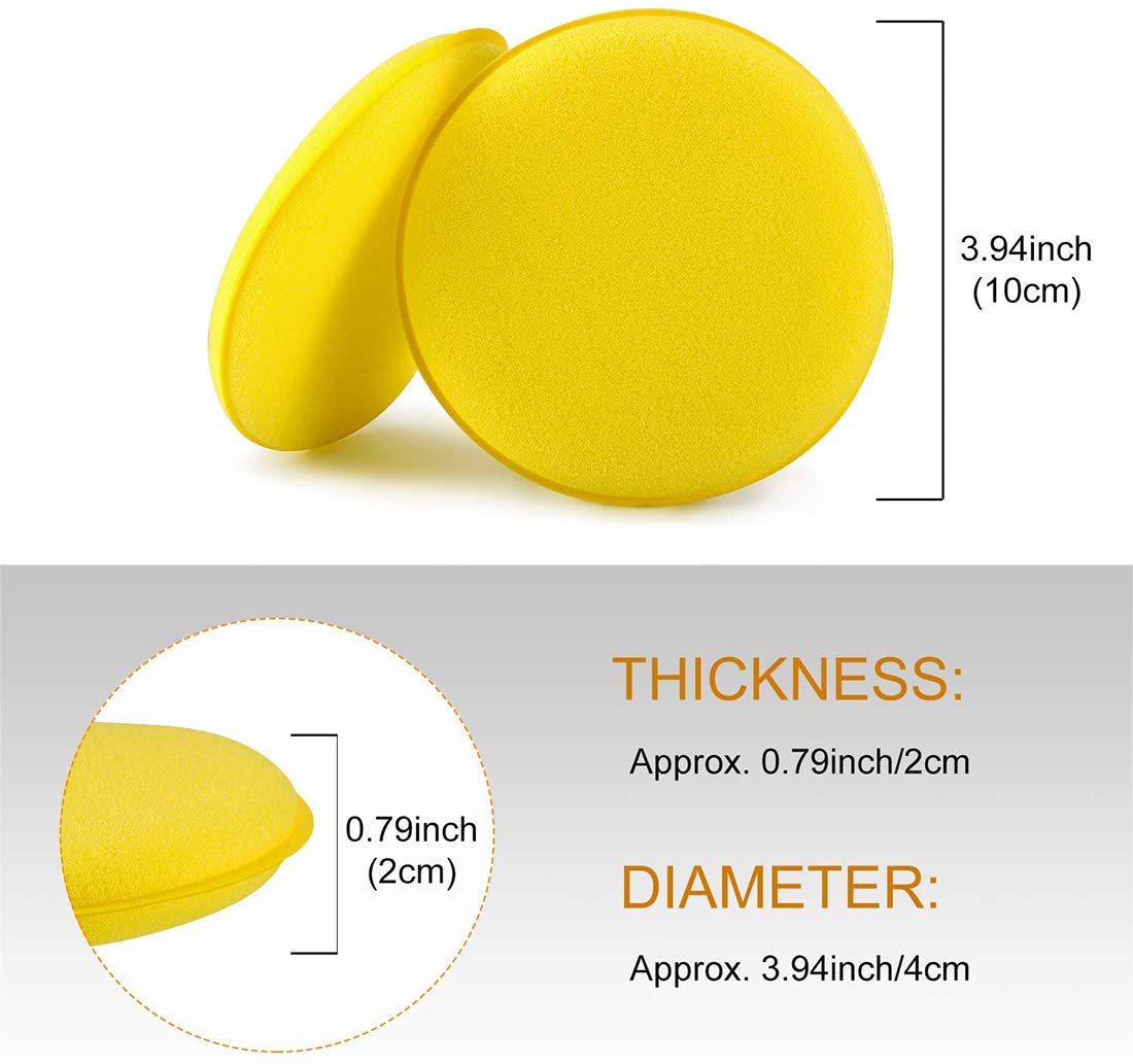 Zattcas Microfibre hand polishing sponge set of 6, 130x25 mm, wax applicator pad for waxes, polishes, paint cleaner, car polish, instead of polishing machine