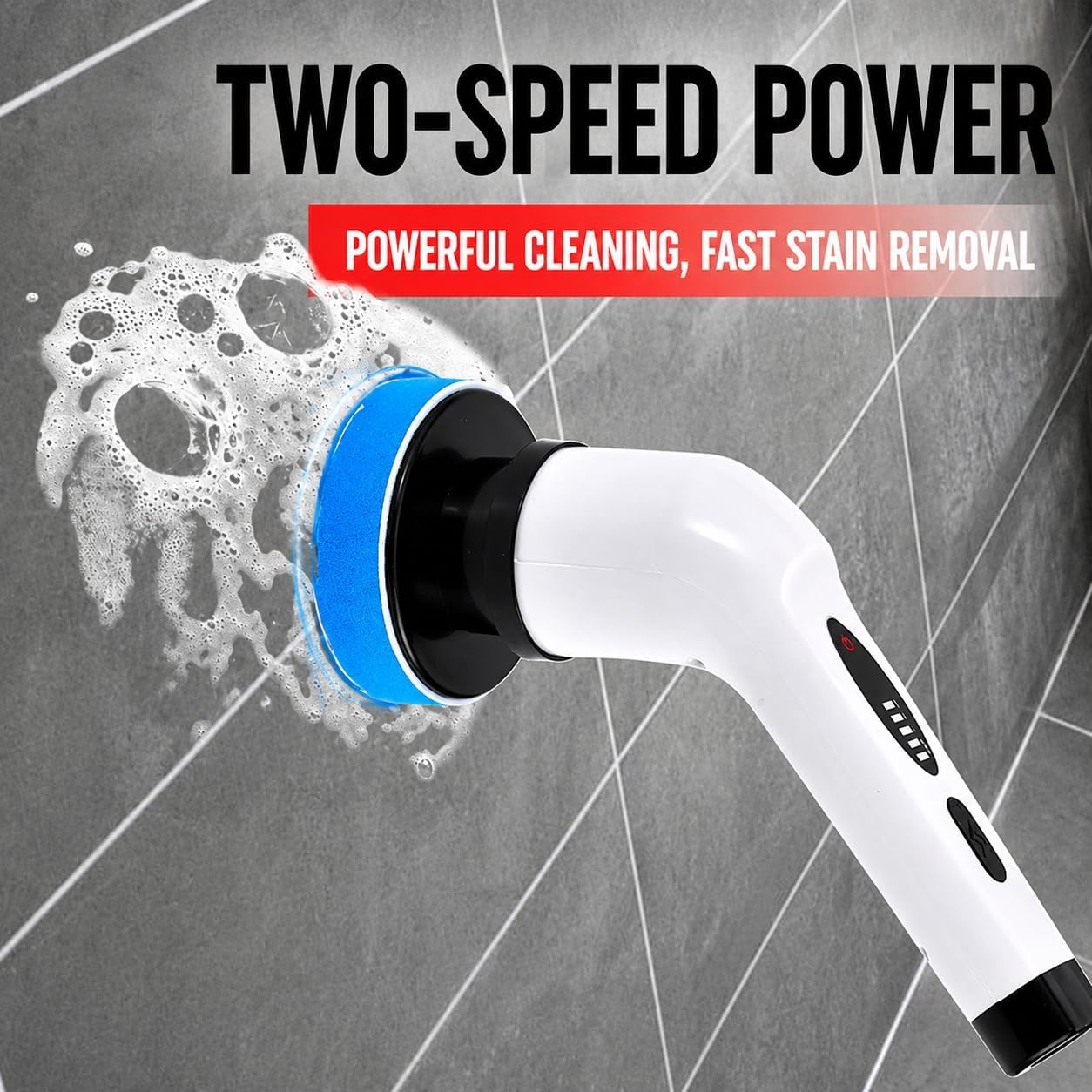 SKY-TOUCH Electric Rotating Cleaning Brush – Cordless Multi-Functional Scrubber with 7 Brush Heads, 2 Adjustable Speeds, Ideal for Bathrooms, Kitchens, Bathtubs & Glass Surfaces