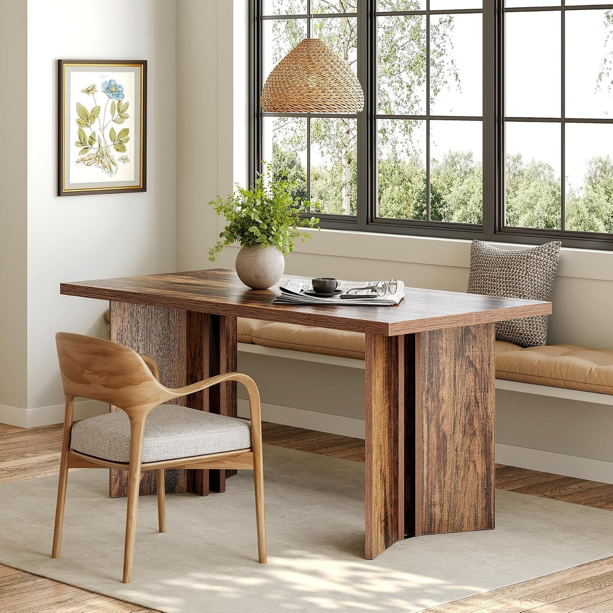 SKY-TOUCH 160 x 79 x 75 cm Conference/Office Desk – Suitable As a Home Office Writing Desk Or a Dual-purpose Workstation For Business Offices And Meetings Brown