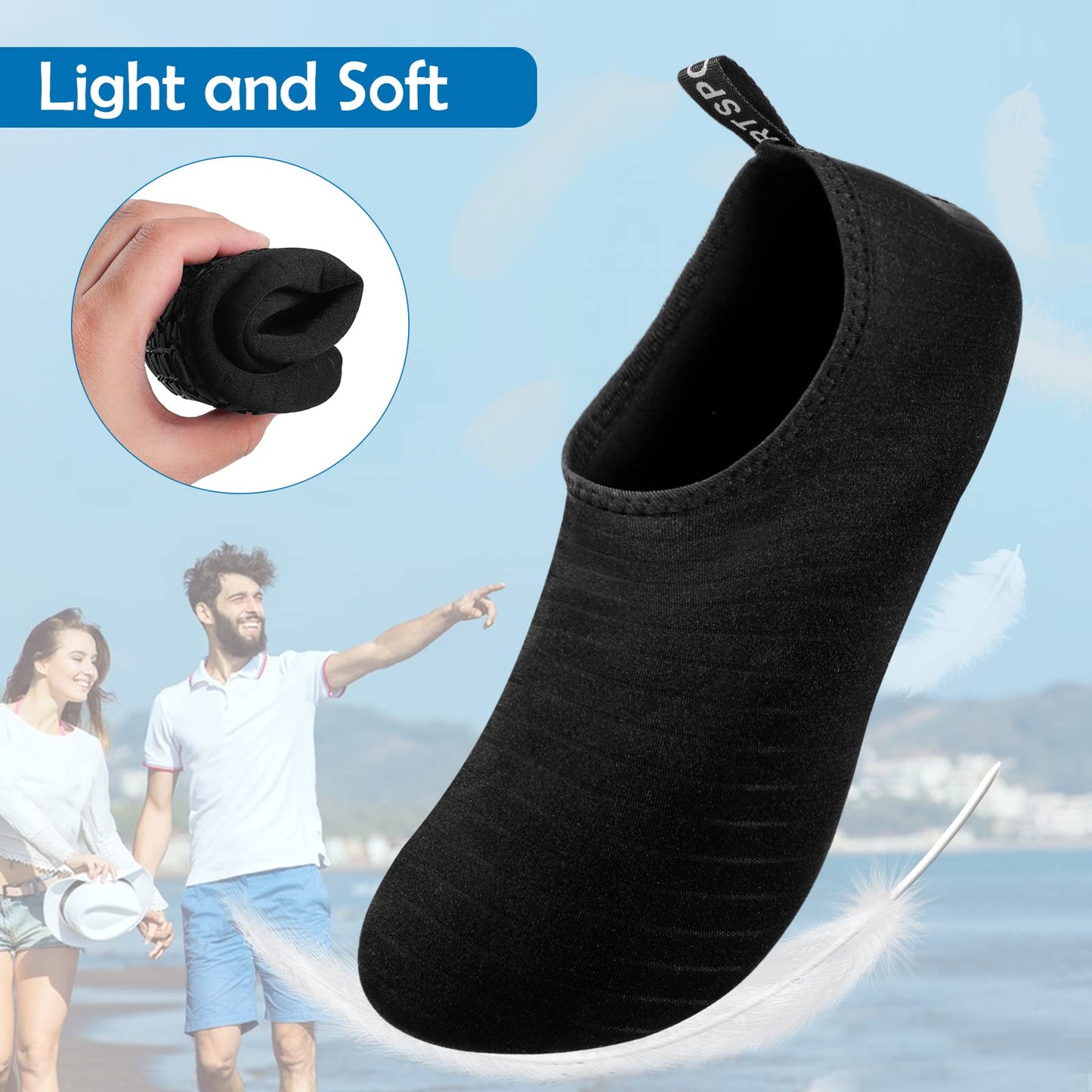 SKY-TOUCH Water Shoes for Women Men, Outdoor Beach Shoes Swimming Aqua Socks Quick-Dry Snorkeling Shoes