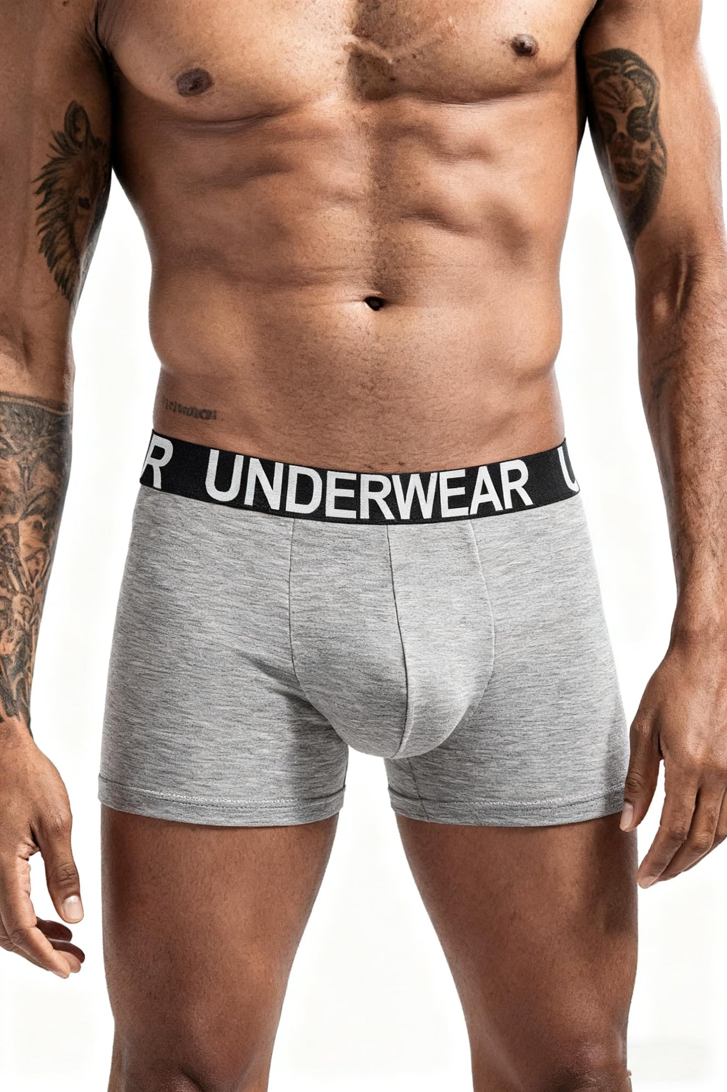 SKY-TOUCH 3 PACK Men’s Boxer Briefs, Soft Breathable Stretch Underwear, Moisture Control Comfortable Underpants for Everyday Wear,Men's underwear (Black/Gray/Light Grey)
