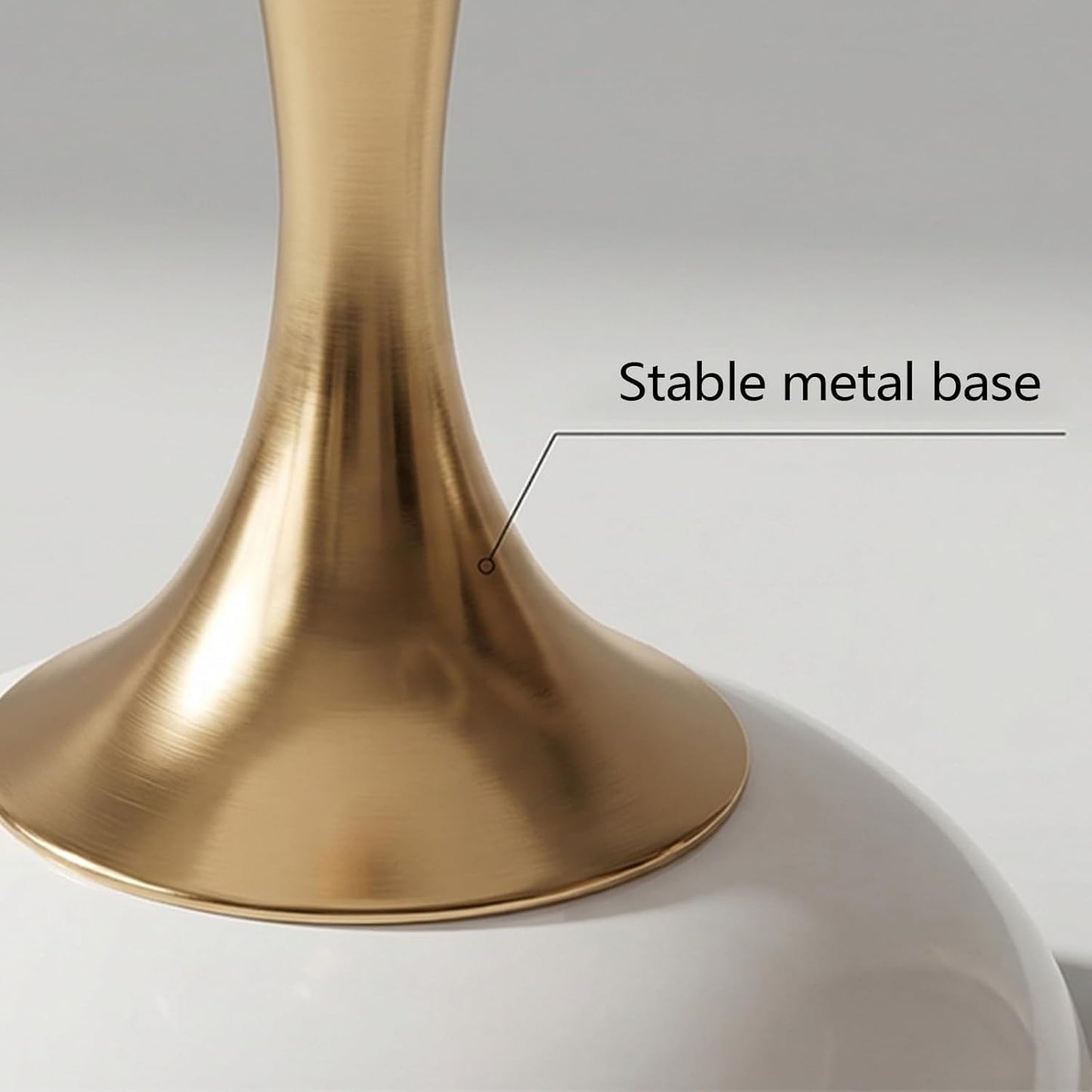 SKY-TOUCH Round Side Table, Slim-waisted Sofa Side Table, Modern Minimalist Style, Electroplated Metal Frame, Suitable For Small Spaces, Living Rooms, And Bedrooms, 39 * 39 * 55cm White