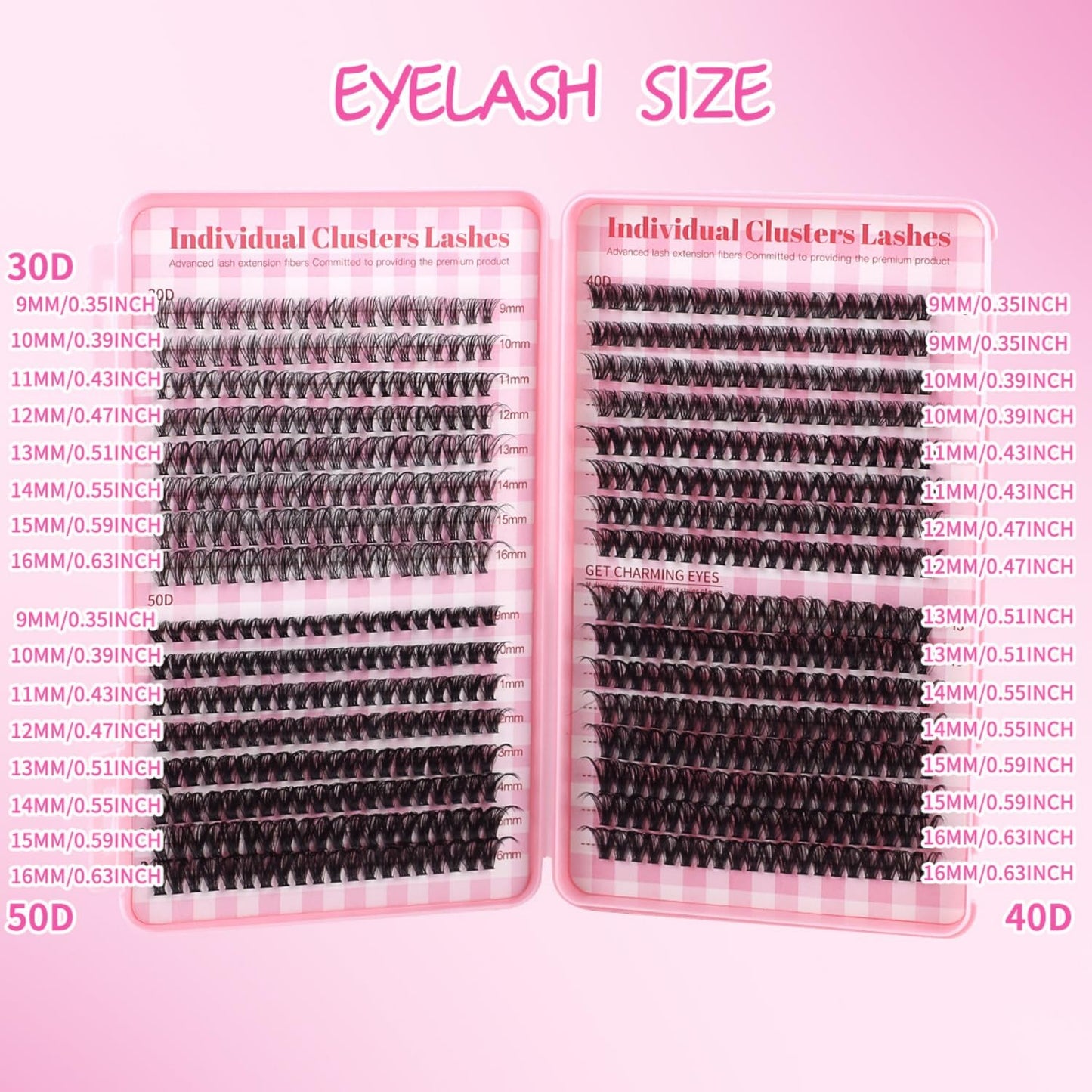 SKY-TOUCH Lash Clusters Kit 640 Pcs, False Lashes DIY Lash Extension 9-16mm 30D+40D+50D Curvature Individual Lashes, Eyelash Kit with Lash Bond, Lash Tweezers, Eyelash comb, Seal Lash remover