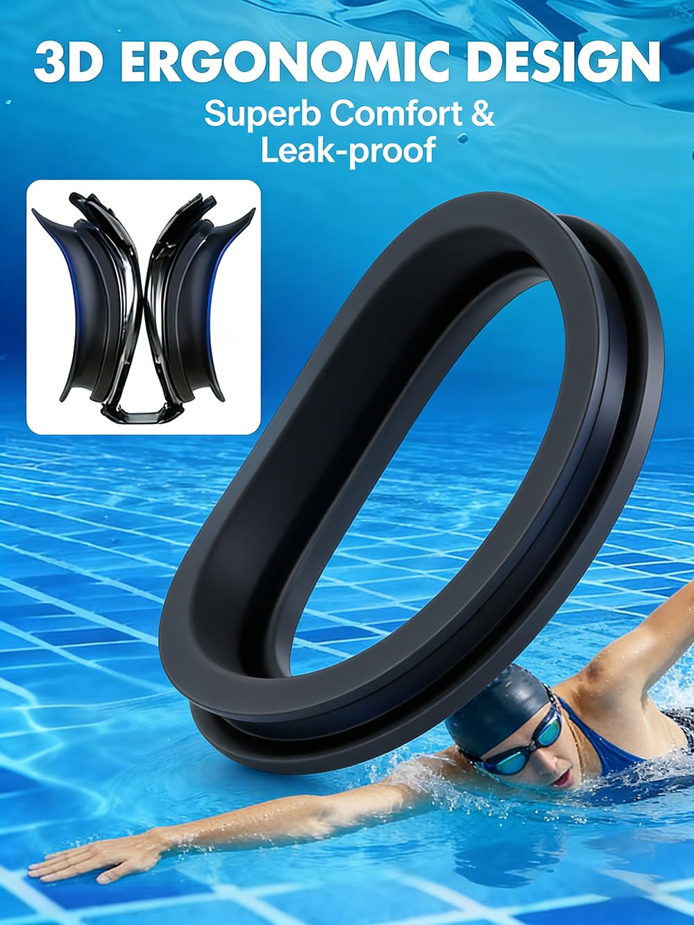 SKY-TOUCH Kid Swimming Goggles, UV Protection High-definition Lenses Anti-fog And Leak-proof With Quick-adjusting Straps Suitable for Children Teenagers Girls and Boys Gold Lenses