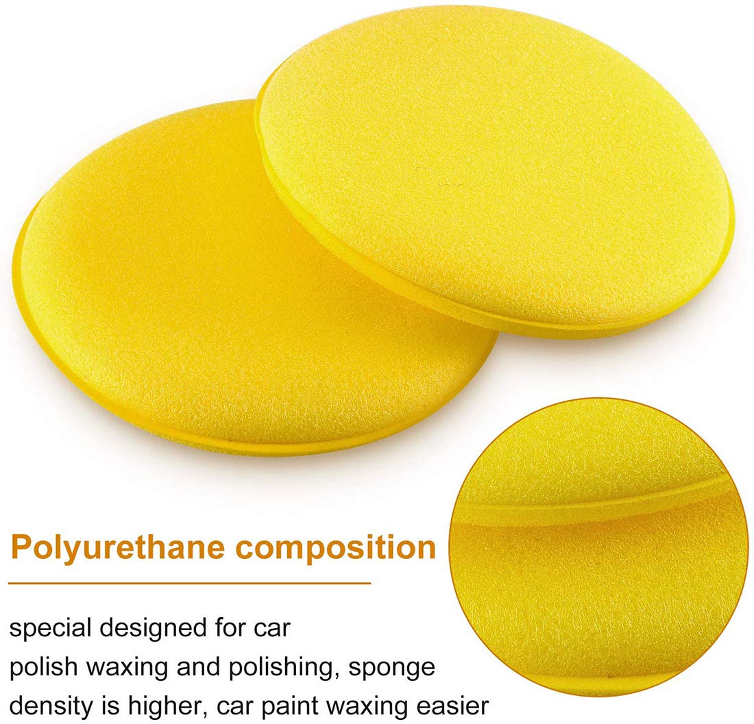 Zattcas Microfibre hand polishing sponge set of 6, 130x25 mm, wax applicator pad for waxes, polishes, paint cleaner, car polish, instead of polishing machine