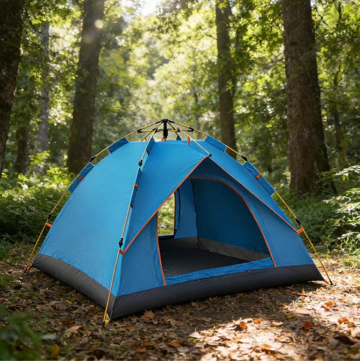 SKY-TOUCH Portable Camping Tent 2-3 Person, 150×200×130cm Lightweight Double Door Tent with Waterproof Fabric, UV Protection, Breathable Mosquito Mesh, Easy Setup Shelter for Camping, Hiking (Blue)