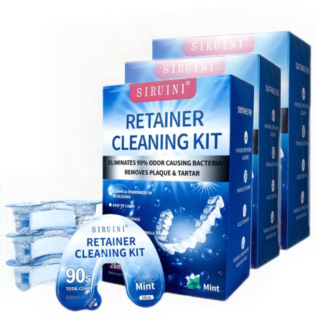 SKY-TOUCH 30PCS Retainer Cleaning Kit - Disposable 28ml x 10 Vials (3 Boxes) - Portable Braces & Denture Cleaner - Travel-Friendly, Easy to Use